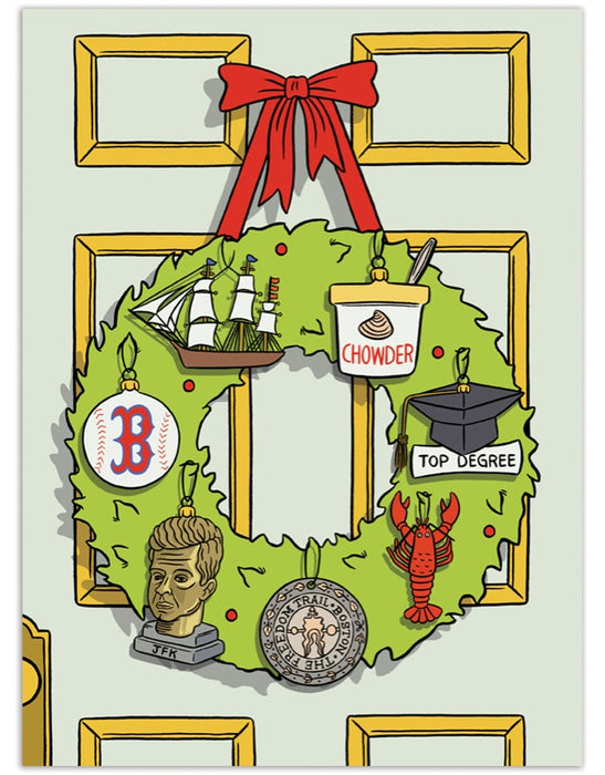 Boston Wreath Christmas Card