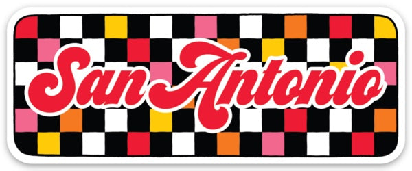 Die Cut Sticker - San Antonio (Checkered)