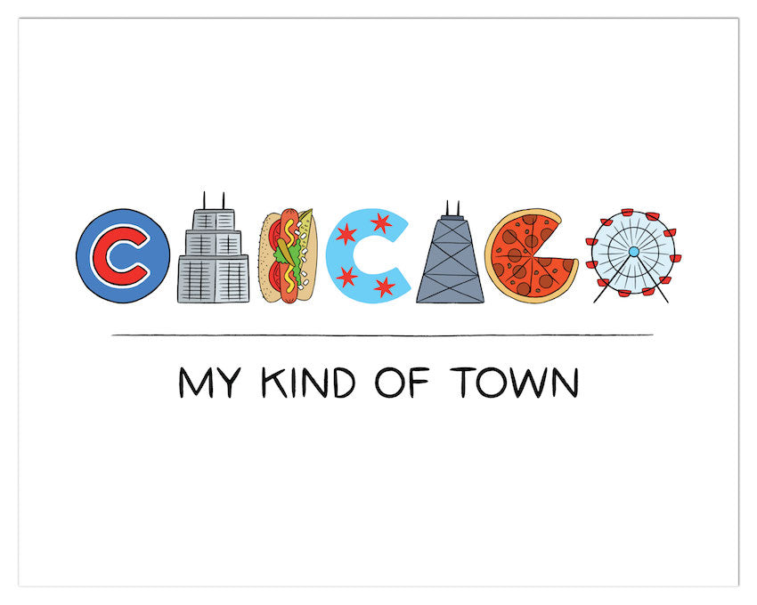 Art Print - Chicago Icons Lettering