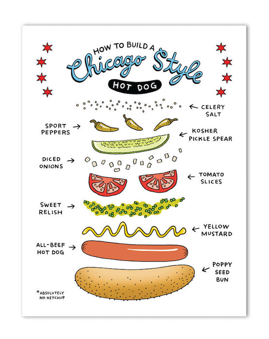 Art Print - Making of Chicago Hot Dog