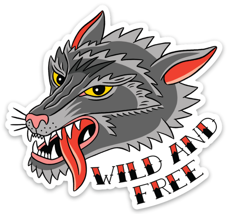 Die Cut Sticker - Wolf Wild and Free