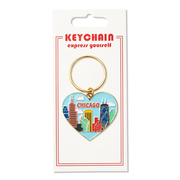 Keychain - Chicago Skyline Heart