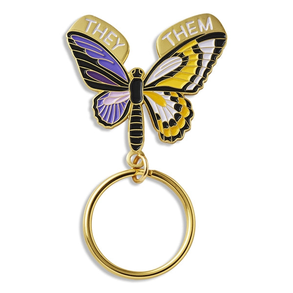 Keychain - They/Them Trans Butterfly