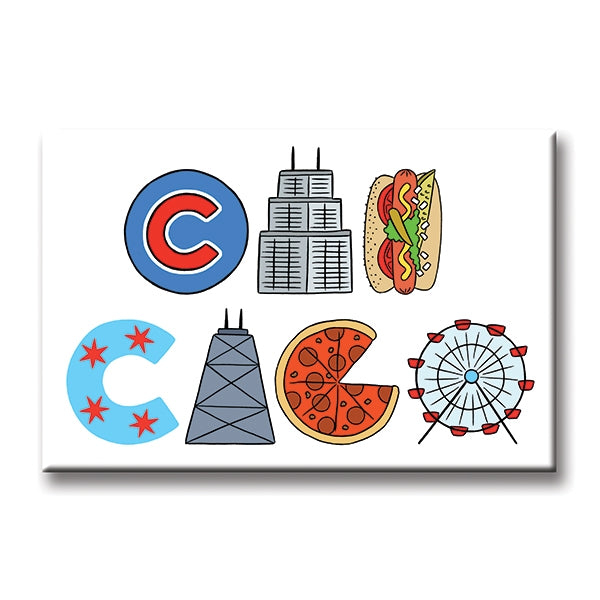 Magnet - Chicago Icons Lettering