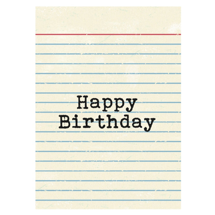 Index Card Happy Birthday