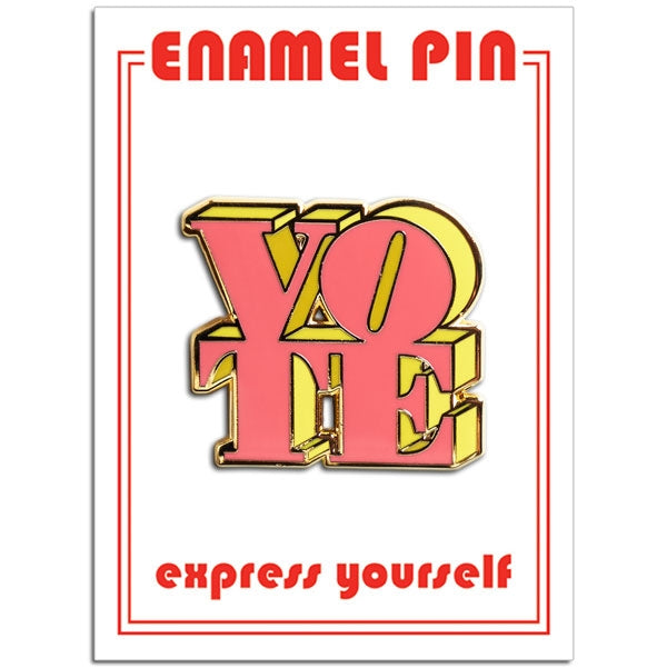 Pin - VOTE (Pink & Yellow)