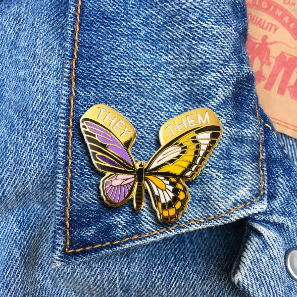 Pin - They/Them Trans Butterfly
